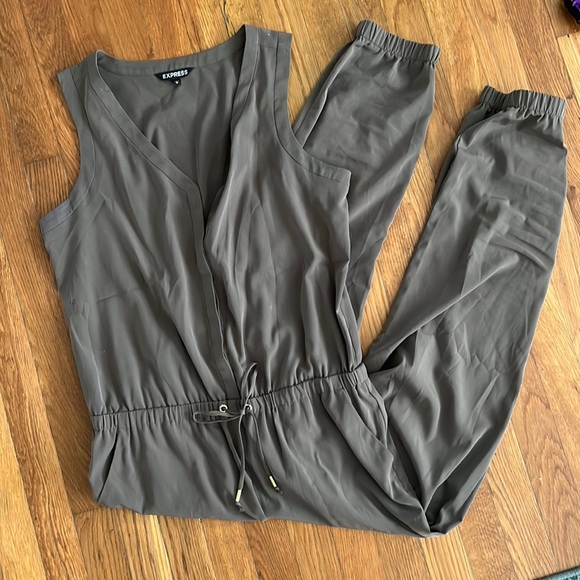 Express Pants & Jumpsuits Army Green Express Jumpsuit Poshmark